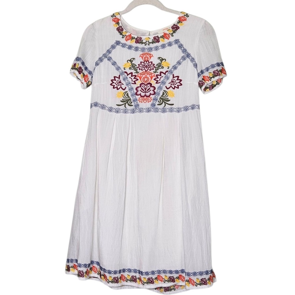 Orange Creek NWOT White Embroidered‎ Dress Bohemian Casual Floral Boho S